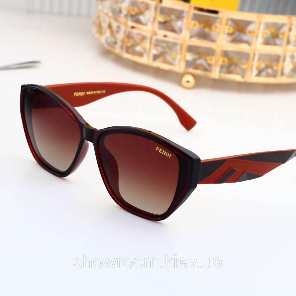 Жіночі сонцезахисні окуляри з поляризацією Fendi (8817) brown Київ - фото 4