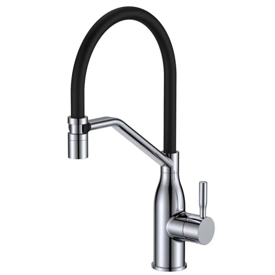 Змішувач для кухні MIXXUS PREMIUM GRAVITY 017 (NUT) REFL.BLACK (Колір хром та силіконовий вилив чорний) (MI8406) Харьков