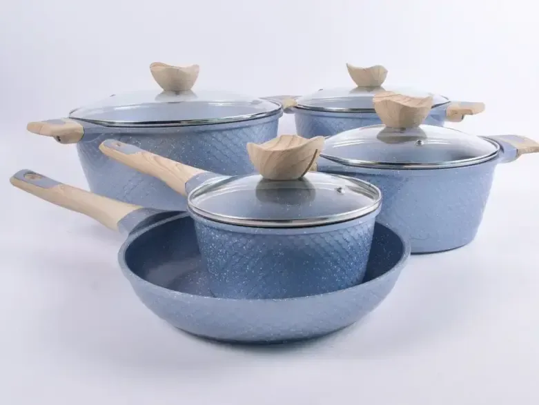 Набор кастрюль BN-339, 9 предметов, ковшик 1,4 л; 2,4л; 4л; 6,3л; сковорода 24см Коломия - фото 1