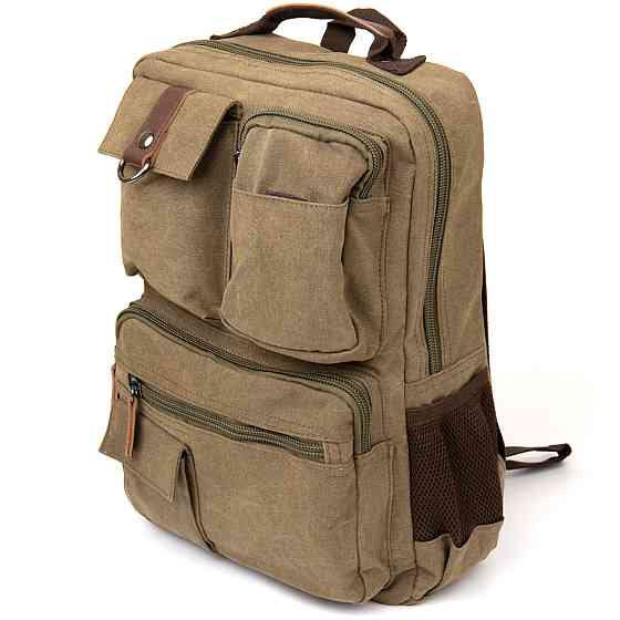 Рюкзак текстильный дорожный унисекс Оливковый (Vintage) Киев