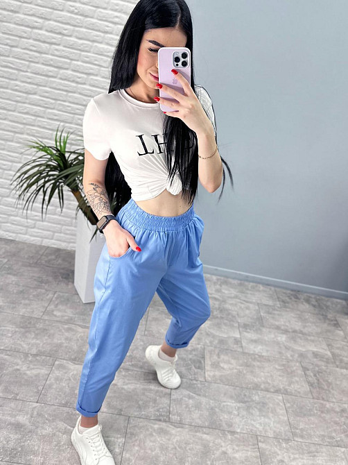 Літні штани з підворотом "Hunter" оптом | Батал | Розпродаж моделі Київ - фото 9