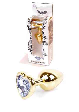 Анальная пробка Jawellery Gold Heart PLUG-Clear Sex Aura Киев