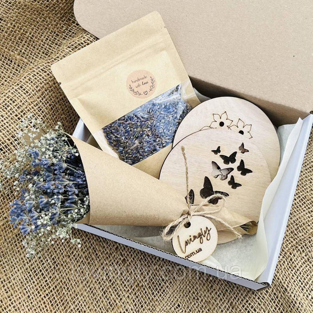 Подарунковий бокс “Лаванда”  натуральний міні-набір у крафті Ірпінь - фото 1
