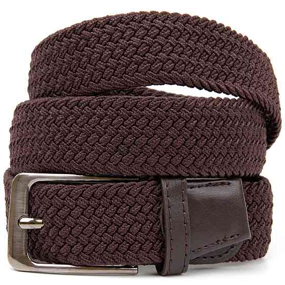 Текстильный мужской ремень классика Vintage 20523 Коричневый Киев