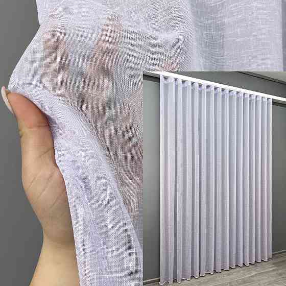 Тюль VR-Textil 2027т Лен однотонный Светло голубой 400х270 см (42-1097) Киев