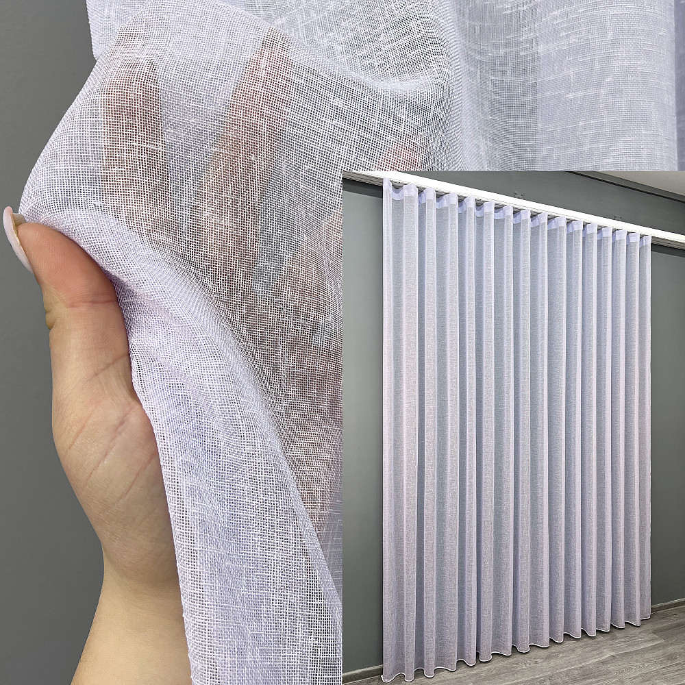 Тюль VR-Textil 2027т Льон однотонний Світло блакитний 400х270 см (42-1097) Київ - фото 1