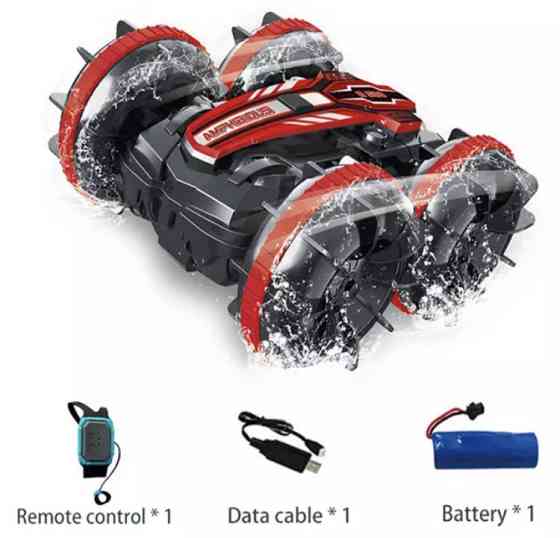 Автомобіль на радіокеруванні, червона, автомобіль анфібія має вологозахист, вік 8+, розмір 115,4*14,5*7,5 см Київ