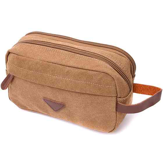 Барсетка для мужчин на два отделения из качественного текстиля Vintage 22235 Коричневый Киев