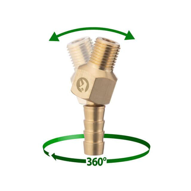 Шарнір поворотний, зовнішня різьба 1/4" на шланг 10 мм, латунь, STORM INTERTOOL PT-2206 Київ - фото 4