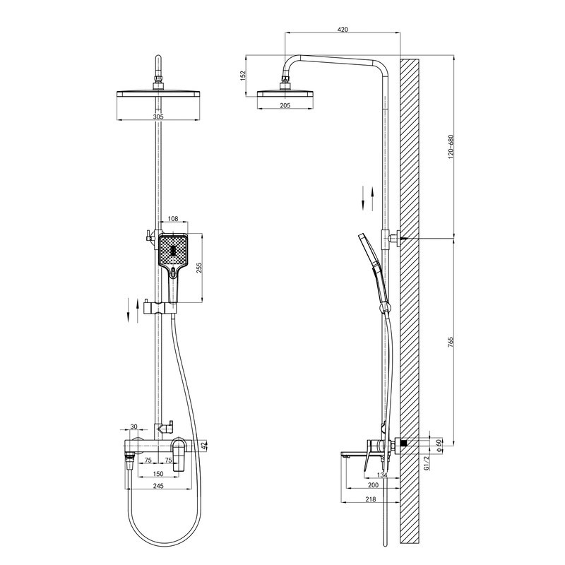 Душова колона зі змішувачем Mixxus Premium Degas 009-J (MI8250) Харків - фото 3