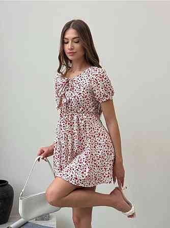 Жіноче легке романтичне мініплаття у квітковий принт турецький софт Білий 2, 42/44 Одеса