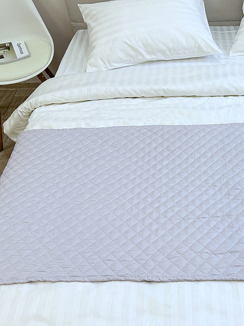 Ecotton Покривало-доріжка на ліжко Ecotton 70х230 см Саші антиалергенна двостороння світло-сіра Киев - изображение 1