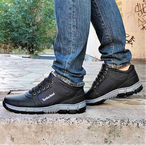 Черевики Зимові Чоловічі Кросівки на Хутрі Чорні з Махом (розміри: 40,41,42,43,45) Відео Огляд Дніпро