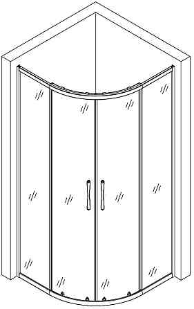 Душова кабіна півкругла без піддона WISLA N80FS BRAVO (1уп.) Киев