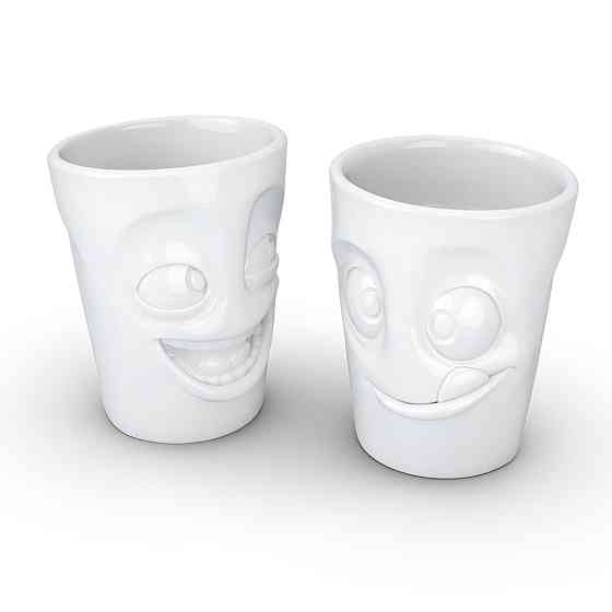 Набор чашек Tassen Смех и Вкусняшка (2 чашки по 350 мл) фарфор Белый Киев