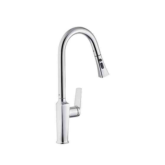 Смеситель для кухни с выдвижным изливом Kroner KRP Makon - C030-T хром Киев