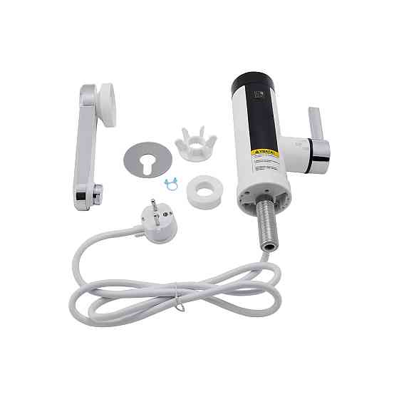 Проточний кран-водонагрівач кухонний для кухні Lidz Warm 061 LDWAR061WCR35431 White / Chrome Київ