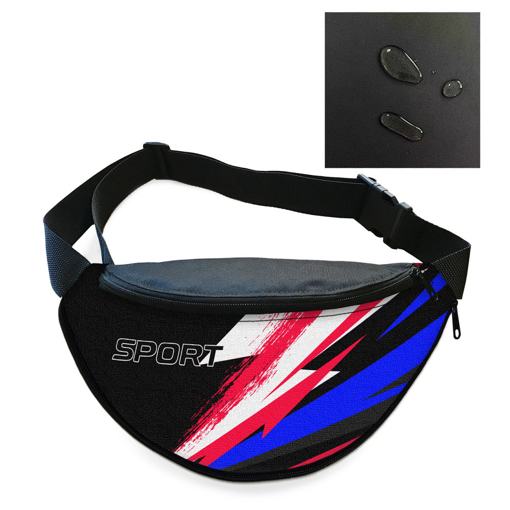 Сумка-бананка Sport чоловіча/жіноча спортивна 32×16 см з розширювачем поясна сумка або сумка через плече (3751) Київ - фото 2