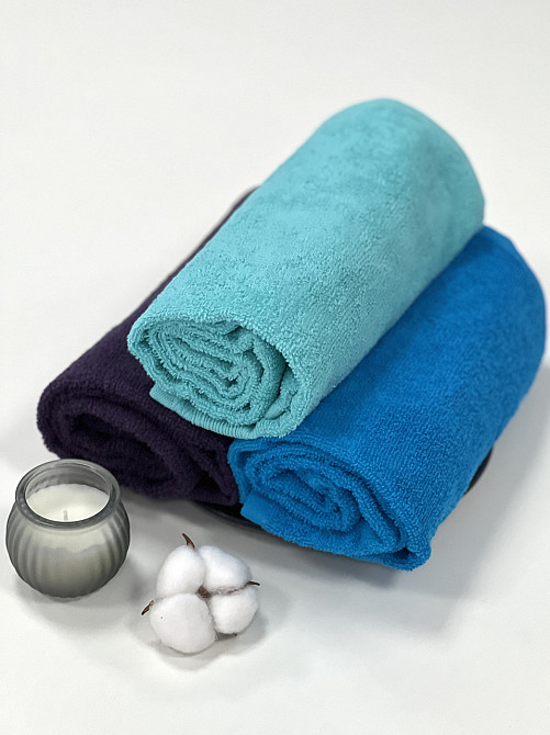 Рушник махровий Ideal Textile з бордюром однотонний щільність 360 г/м2 70х130 см (56860715) Бірюзови Чернівці - фото 6