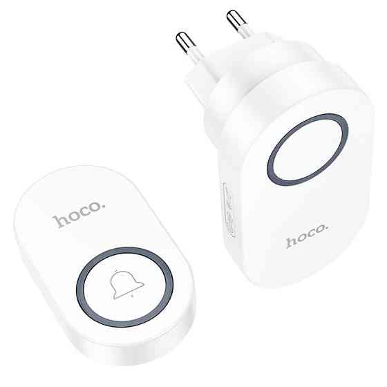 Дзвінок HOCO HI25 210 mAh wireless doorbell (EU) White Одеса