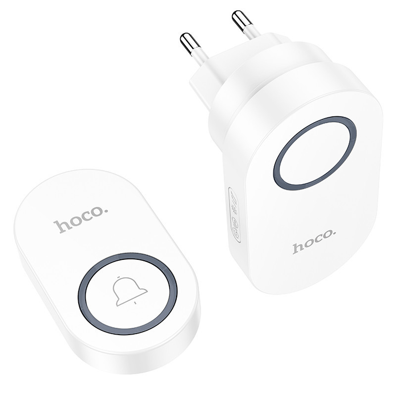 Дзвінок HOCO HI25 210 mAh wireless doorbell (EU) White Одеса - фото 4