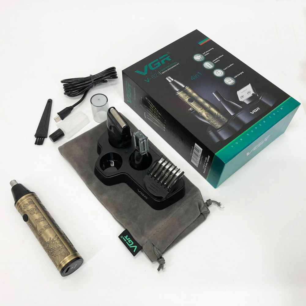 Тример для носа 3в1, Електричний тример для волосся в носі Машинка видалення волосся з носа вух VM-51 Івано-Франківськ - фото 4