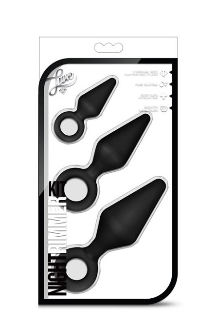 Набор анальных пробок LUXE WEARABLE NIGHT RIMMER KIT BLACK Sex Aura Киев - изображение 2