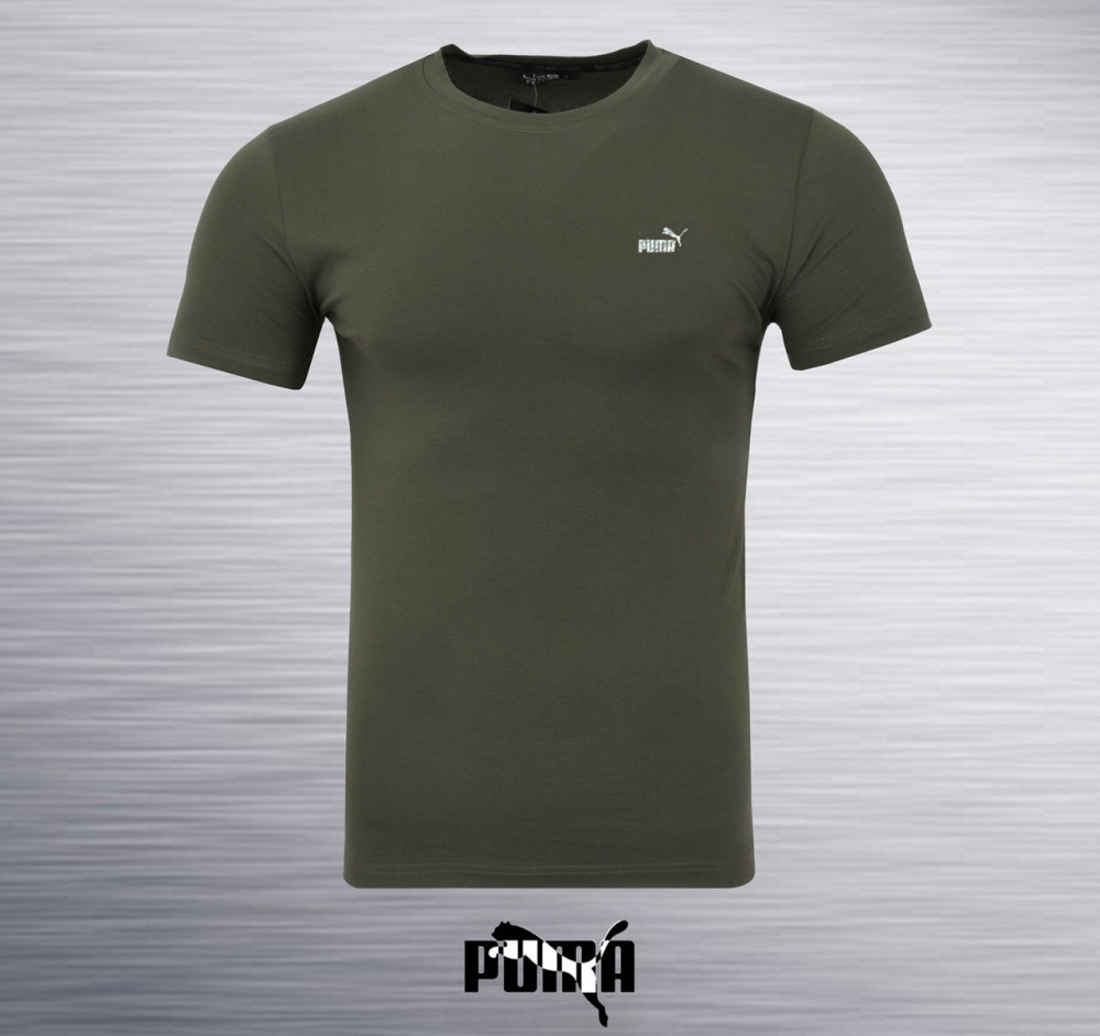 Мужская однотонная трикотажная футболка Puma 52 Киев - изображение 1