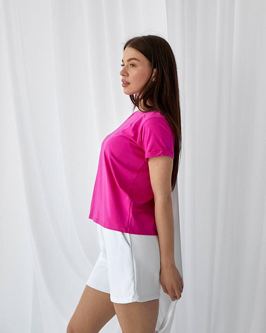 Базова футболка жіноча однотонна Малиновий S Харків - фото 2