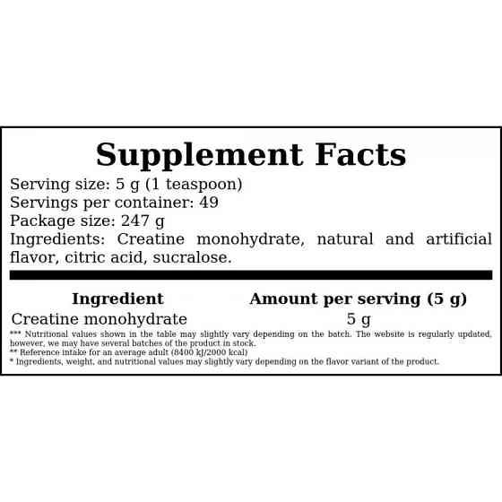 Креатин Optimum Nutrition Creatine Micronised 247g (Fruit Punch) Луцк