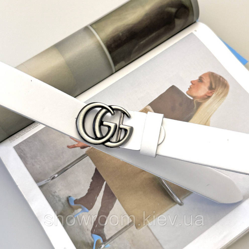 Женский белый кожаный ремень (5001-1) Киев - изображение 5