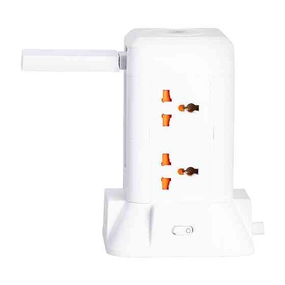 Мережевий фільтр подовжувач 2.8 м з лампою на 6 універсальних розеток з 2 USB, 1 Type-C, бездротова зарядка HP-5-1 Коломия