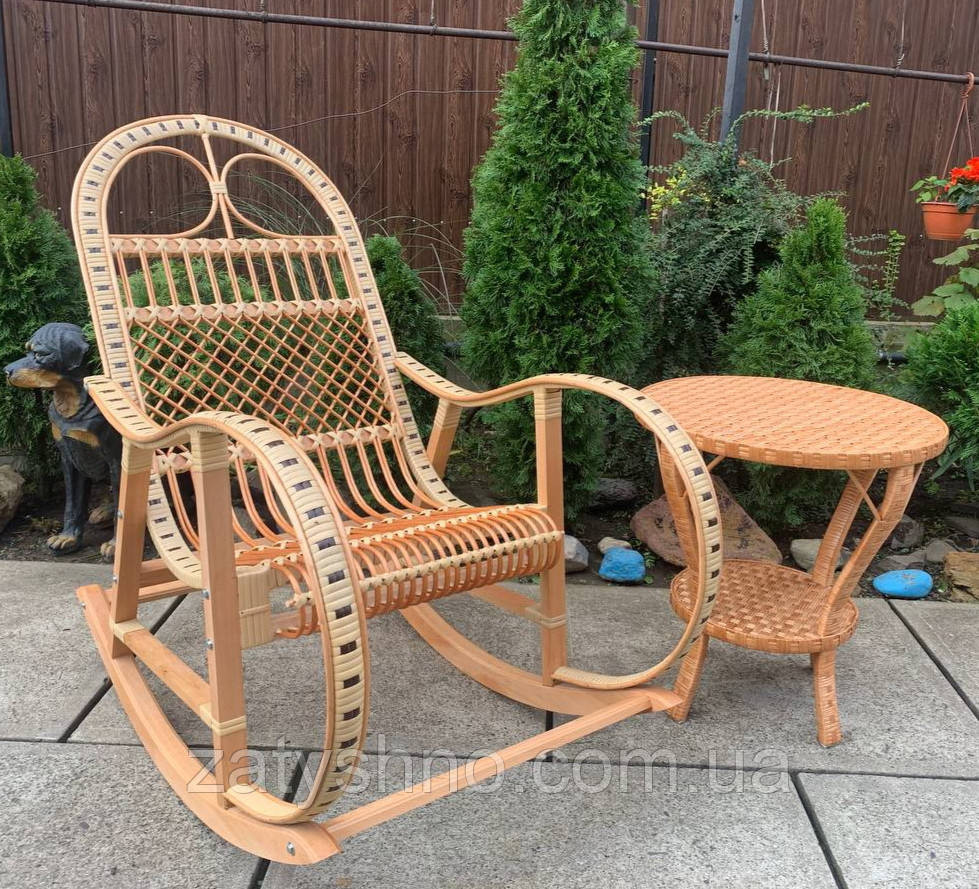 Крісло-гойдалка та журнальний столик, набір Київ - фото 3