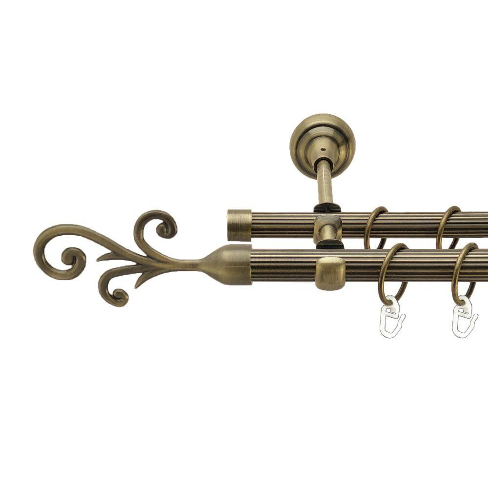 Карниз Orvit Фала металевий дворядний відкритий рифлена труба кільце металеве Антик 19\16 мм 160 см Львов - изображение 1