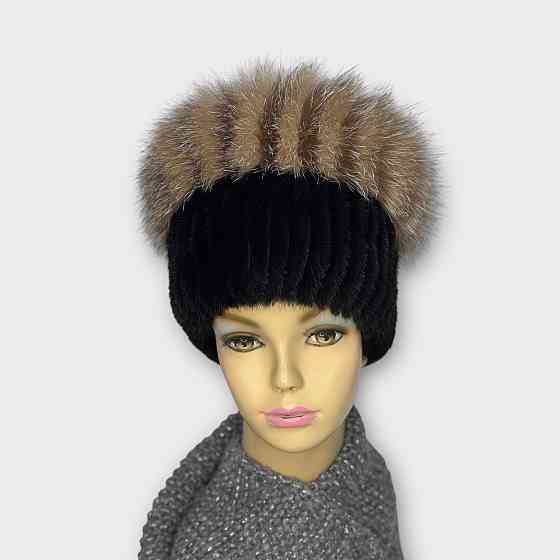 Норковая шапка зимняя женская кубанка Джессика Коричневый Харьков