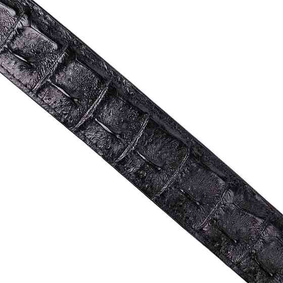 Ремень классика из натуральной кожи крокодила CROCODILE LEATHER 18018 Черный Киев