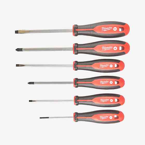 Набор отверток магнитных MILWAUKEE с трехгранной рукояткой (PH1/PH2/SL3/SL4/SL5.5/SL6.5) (6шт) Одесса