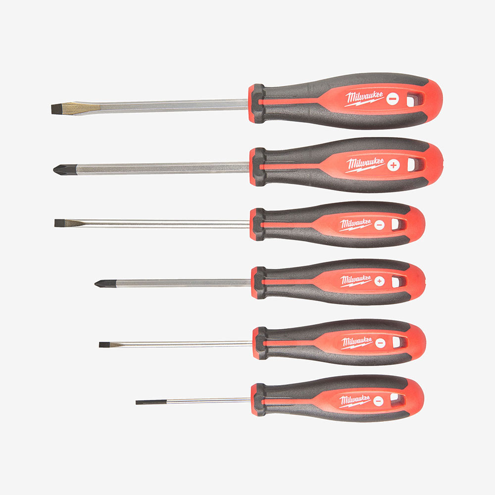 Набор отверток магнитных MILWAUKEE с трехгранной рукояткой (PH1/PH2/SL3/SL4/SL5.5/SL6.5) (6шт) Одесса - изображение 1