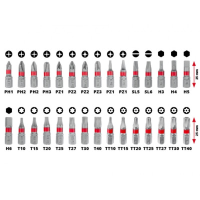 Набор бит Einhell 1/4", 32шт, кейс (118693) Винница - изображение 4
