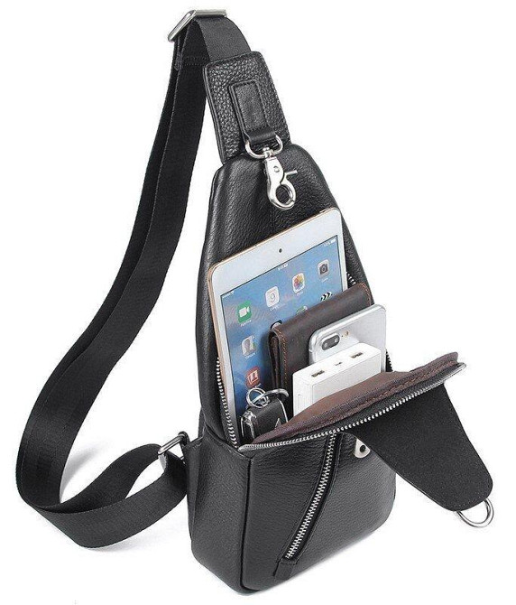 Сумка чоловіча флотар через плече Чорна (Vintage) Київ - фото 2