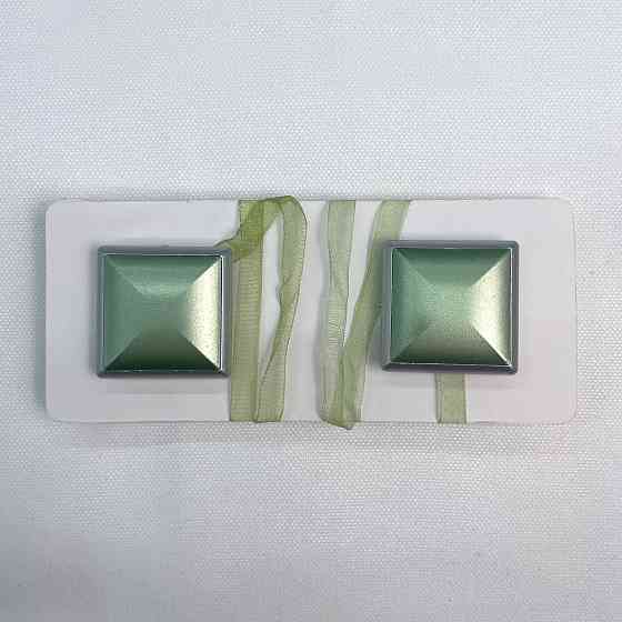 Магніти для штор і гардин Квадрат двосторонні набір 2 шт Оливковий з сірим (81-135) Київ