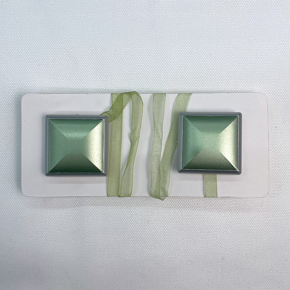 Магніти для штор і гардин Квадрат двосторонні набір 2 шт Оливковий з сірим (81-135) Київ - фото 6
