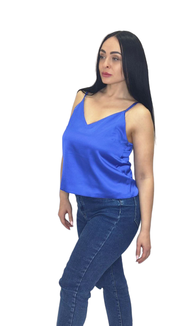 Шовкова майка на тонких бретельках Електрик XS/S Харків - фото 9