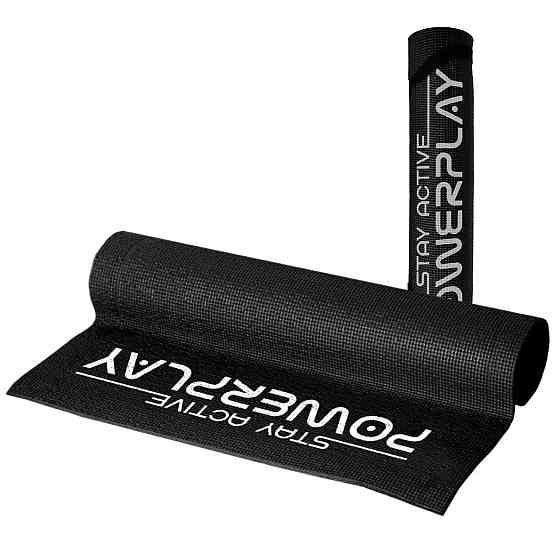 Килимок для йоги та фітнесу PowerPlay 4010 PVC Yoga Mat Чорний (173x61x0.6) Кам'янське