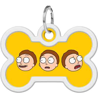 Адресник для тварин WAUDOG Smart ID з QR паспортом "Рік і Морті 2", кістка 40х28 мм (231-0281) Вінниця