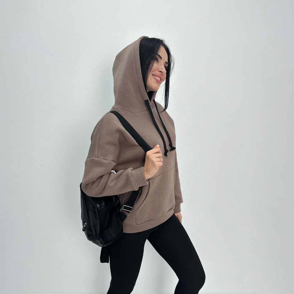 Жіночий теплий худі з капюшоном "Basic" Турція оптом | Норма і батал Київ - фото 7