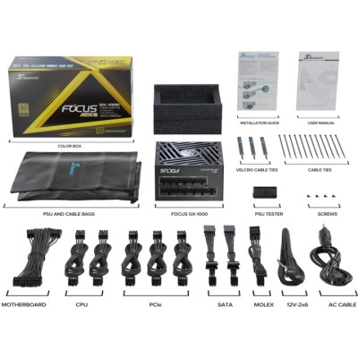 Блок питания Seasonic 1000W FOCUS-GX-1000-ATX31 (SRP-FGX102-A5A32SF) Винница - изображение 3