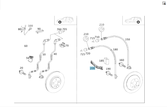 Mercedes-Benz  A1645452340 Утримувач електропроводу ABS на задньому важелі ML W164 R-class short W251 GL X164 R-class long V251 Одесса