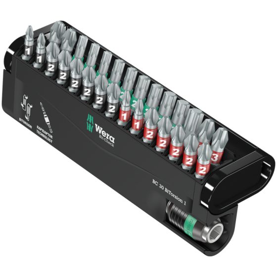 Набор бит нержавійка РН,PZ,HEX,Torx 30од. Wera Bit-Check 30 Stainless 05071109001 Одеса