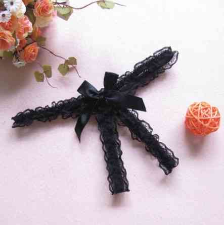 Трусики з розрізом жіночі чорні - розмір універсальний, (резинка) Київ